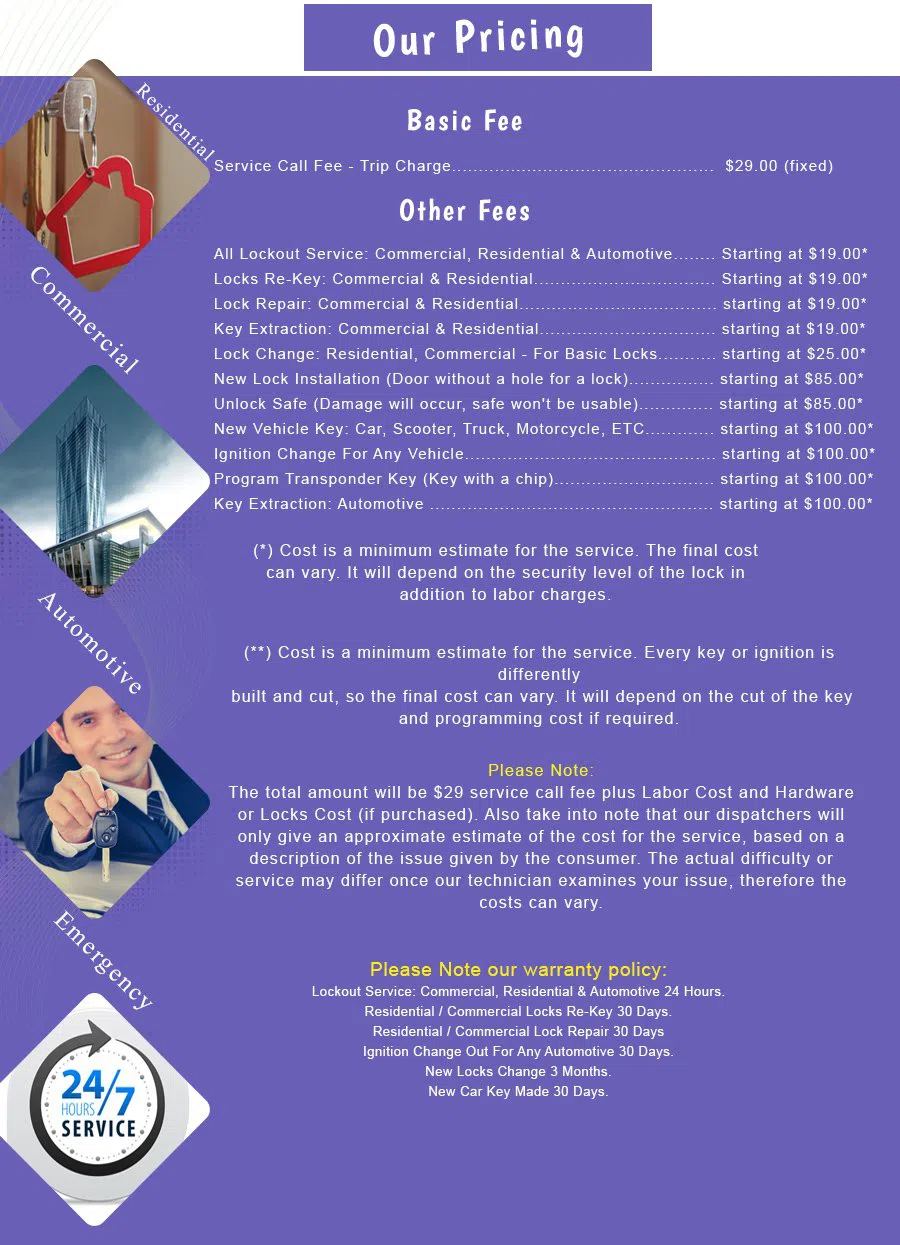 Folcroft Locksmith Service, Folcroft, PA 610-226-2132 - price-list-n-19